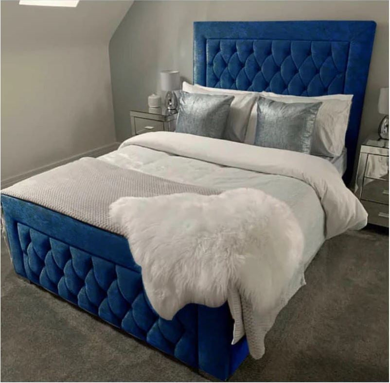 Chelsea Frame Customize Bed Upholstery in Various Fabrics